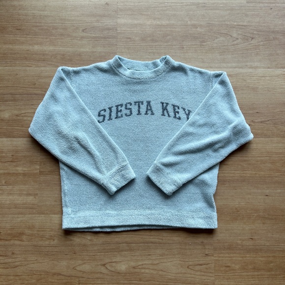 Wooly Mock Neck Sweatshirt “Siesta Key” (Gray) - Picture 3 of 9